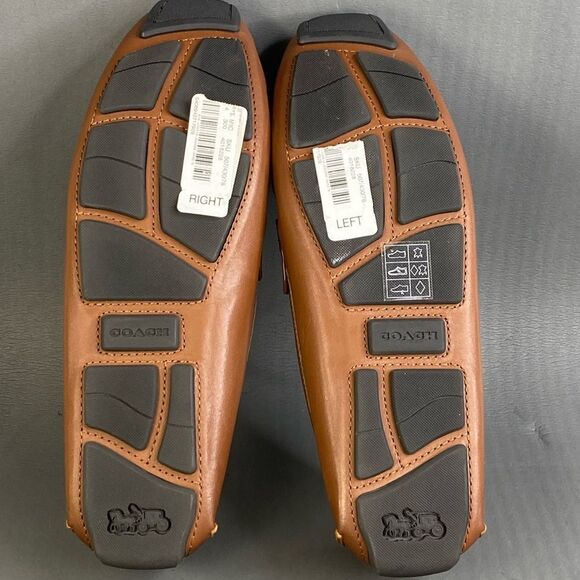 Coach C Coin Signature Drivers Saddle Brown Leather Loafers mens size 11.5 new - Picture 9 of 9